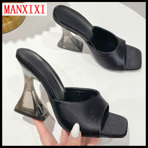 MANXIXI Fashion Women High Heels 4.13 Inches Slippers Colorful Candy Beautiful Sandals (Size 35-41)