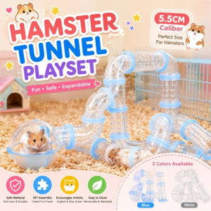 DIY Hamster Exersise Tunnel Tube Set 5.5cm Expandable Hamster Cage Accessories Small Pet Toy