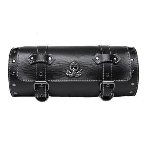 Motorcycle Saddlebag Vintage Tool Bag Skull Pattern PU Storage Pouch Front Fork Handlebar Bag Tool Bag