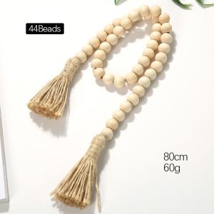❤️【Same Day Delivery】 Wooden Handmade Boho Diy Rattan Natural Wood Bead Garlands Macrame Home Decor Farmhouse Rustic Tassel Decoration Wall Hanging