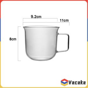 Vacaka Transparent Glass Cup Coffee Mug Heat Resistant Cup Milk Cup Coffee Glasses 320ml