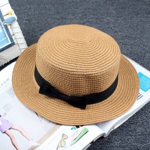 Mũ nón rộng vành cói đi biển cao cấp cói mềm nơ ren thời trang vintage Gaucho phong cách Hàn Quốc