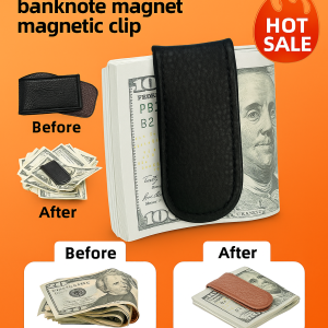 Top Layer Cowhide Strong Magnetic Wallet Strong Magnetic Closure To Prevent Falling Bill Storage Wallet Leather Wallet头层牛皮强磁票夹