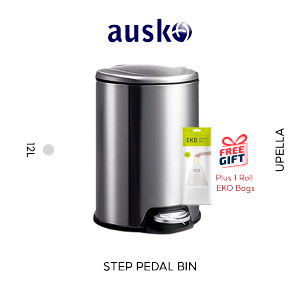 UPELLA Dustbin | OPTIMAL LIFE | 12L | U15-T | Step Pedal Bin | Waste Bin | Soft Closing | Trash Bin