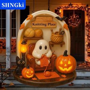 [COD] 🔥🔥🔥SHNGki Dễ Thương Đọc Ma Halloween Ma Đồ Trang Trí 2D Phẳng Acrylic Mặt Dây Chuyền Halloween Treo Trang Trí Nội Thất