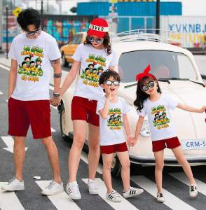 sét bộ gia đình 3/4/5 người mẫu ĐI ĐÂU CŨNG ĐƯỢC bộ đội chất thun cotton mềm mịn đủ size từ 6-90kg