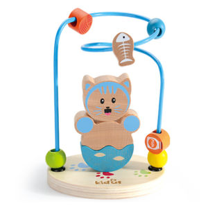 Wooden Bead Maze Activity Toy Educational Circle Coaster Learning Toy Sorting & Stacking Toys Early Development Toy for Babies and Toddlers