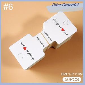 Ditur 50PCS White Folding paperboard adult childrens hair clip paperboard hair rope card hair ornament headdress packaging material