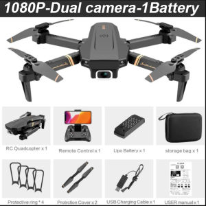 RC Drone V4 With Double Camera 4K HD Wide Angle Drone WiFi Live Video Foldable/Streamer Positioning/One Key to Return/Gesture Sensing