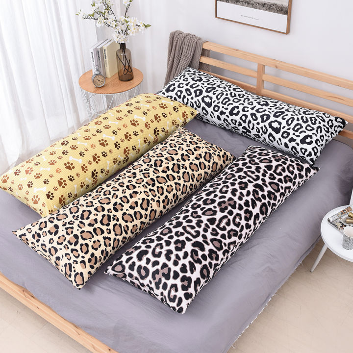 Ultra Soft Plush Long Pillow Case Animal Print Body Pillow Cover Cozy Faux Fur Bolster Pillowcase Rectangle Cushion Cover with Hidden Zipper for Sofa Bed Living Room Bedroom Home Decor Bedding Can