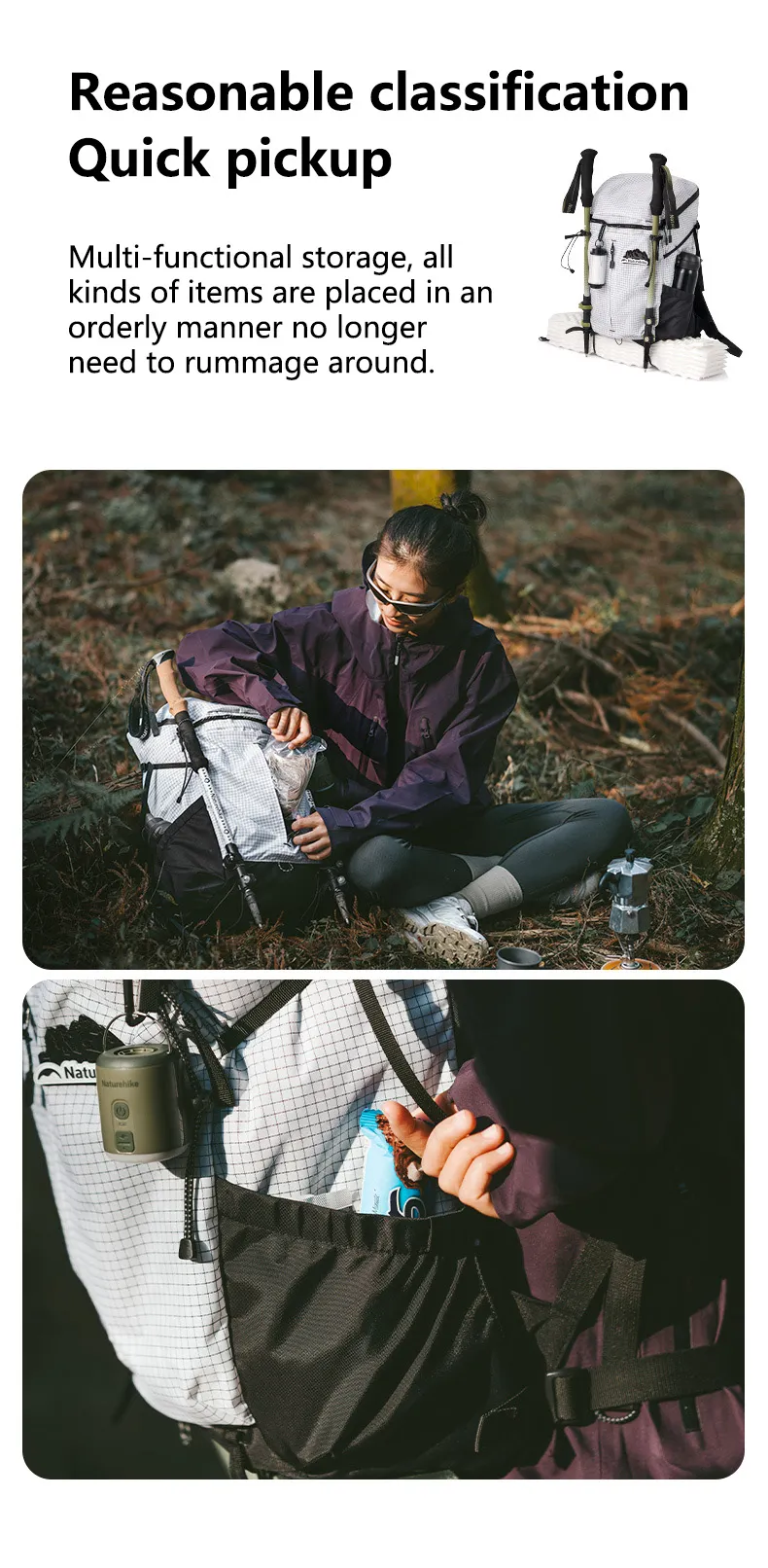 Naturehike Helium Series 25L Outdoor Hiking Mountaineering Backpack description image 4