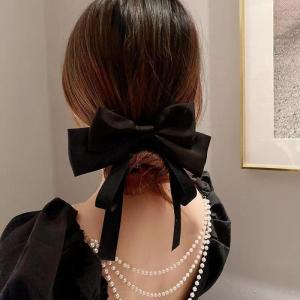 Korean Style Exquisite Ribbon Bow Hair Clamp High-End Sense Hair Clip Large Size Shark Clip