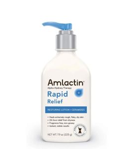 Amlactin Dermacare Daily Moisturizing Lotion 12% + 15% Lactic Acid for Dry/Flaky Skin 225g - Paraben-Free Non-Greasy