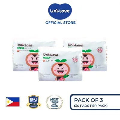 UniLove Slim Fit Baby Pants 30s (XXX-Large) Pack of 3 - Hypoallergenic | Super Absorbent | Ultrasoft | Neutralizes PH Level | Double Leakguard | Pants type | Breathable