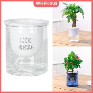 WHPHous Transparent Flower Pot Self-Watering Plant Flower Pot Home Garden Decoration