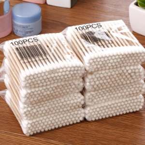 Buy 5 Eco-Friendly Bamboo Cotton Swabs Multi-Pack Double Head Wood Disposable Cotton Medical Stick 100pcs