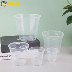 【N2HAO】 Round Planter Pot Orchid Nursery Container Planter Container Transparent Orchid Container Round Starting Pots