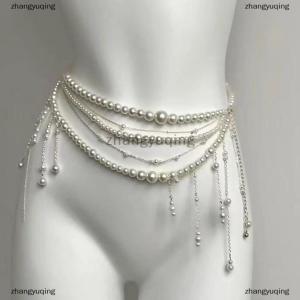 [COD] zhangyuqing Fashionable Multi-layer Flower Tassel Waist Chain Retro Pearl Waist Chain For Women Girls Body Chain Clothing Accessories Gifts