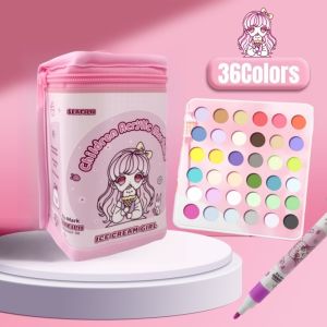 Marker Pen Set Acrylic Painting Markers Childrens Brush Pen for Drawing Waterproof Art Supplies Colored Pen Set 24/36/48/60Colors Gift