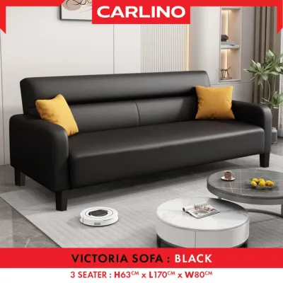 พร้อมส่ง! โซฟาหนัง เรียบหรู คลุมด้วยหนัง PVC ผิวสัมผัสนุ่ม Victoria Luxury Sofa