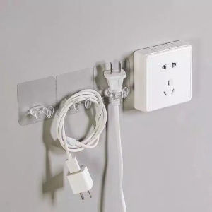 OV578 Tempelan Dinding Penyangga Kepala Kabel Transparan / Hook Gantungan Coloka