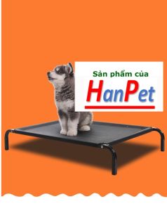 Hanpet - . - Giường chó mèo khung sắt có thể gấp gọn / giường nằm Giường sắt chó chó / giường ngủ có thể dùng cho thú cưng / giường ngủ chó mèo chịu lực / nhà chó / nệm mèo / nhà giường nệm chó mèo