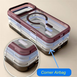 Corner Airbag Clear Case For iPhone 18Pro 17Pro 18Pro Max Metal Camera Frame For Magsafe Camera Control Button Cover