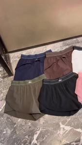 original ALO Womens quick-dry anti-exposure double-layer yoga shorts loose wide-leg running and fitness shorts in stock