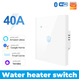 SMATRUL Tuya Smart Wifi Water Heater Touch Switch 40A Air Conditioner Light Switchs Timing EU Wall Electrical App for Alexa Google Home Smart Home
