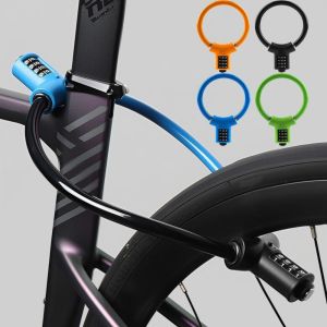 BLACKON 4 Digit Combination Bike Cable Lock Portable Steel Cable Bicycle Combination Lock Keyless Anti Theft Ring Lock Bicycle