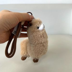 DOWNA Nhung Móc khóa thú nhồi bông Alpaca Nhẹ Phim hoạt hình Móc khóa thú nhồi bông Dễ thương Lông xù Đồ chơi thú nhồi bông hình Alpaca Quà tặng