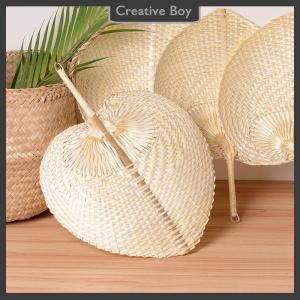 [Creative] Pushan Arts Hand Made Fan Peach Shaped Bamboo Fan Summer Cool Air Fan DIY