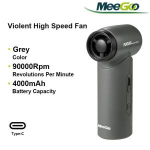 MeeGoo Car Vacuum Cleaner Handheld Fan 90000Rpm Mini Fan 4000 mAh Rechargeable Portable Strong Wind Electric Jet Suitable For Summer Outdoor Camping