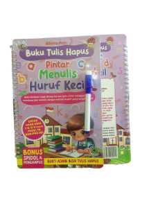 BUKU TULIS HAPUS PINTAR MENULIS HURUF KECIL FREE SPIDOL & PENGHAPUS - CAHAYA AGENCY