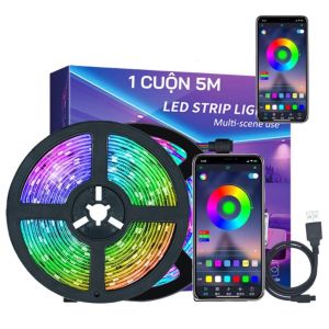 Đèn dây led RGB 16 triệu màu 3M 5M điều khiển bằng điện thoại nháy theo nhạc trang trí decor phòng - HOANA BEAUTY HOME