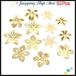 【Jumpping】 50ชิ้น เซ็ตวินเทจโลหะดอกไม้เครื่องประดับชิ้นเล็กๆการค้นพบงานฝีมือแบบ DIY