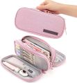 Pencil Case Big Capacity Handheld 3 Compartments Pencil Pouch Portable Large Storage Canvas Pencil Bag stationery box for Boys Girls Adults Students Business Office. 