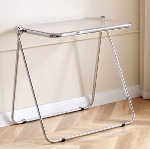 Yac💕โต๊ะพับ โต๊ะเขียนหนังสือ โต๊ะมินิมอล โต๊ะพับส ins style โต๊ะเขียนหนังสือ โต๊ะกาแฟ โต๊ะพับห้องนอน อะคริลิค 2 สี