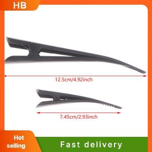 HB 4Pcs 12.5cm Long Metal Hair Clips Hollow Flower Duckbill Hair Clamps Hair Accessories Duck Teeth Bows Hairgrips Hairdressing Salon Tip Clip Black Clip