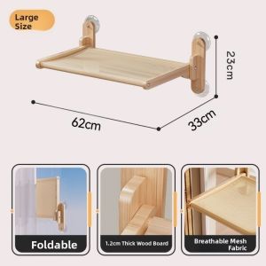 CBHH Đang treo Giường treo tường cho mèo Có thể gập lại Cốc hút Khung leo núi Bền bỉ Lưới thoáng khí Giường cửa sổ Tổ mèo con