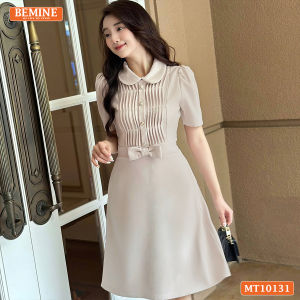 Đầm thiết kế BEMINE cổ sen xếp ly ngực có nơ eo dáng chữ A phù hợp đi làm đi chơi-MT10131