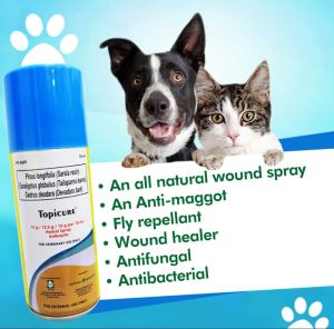 Topicure organic all natural and wound spray 75ml for pets livestock