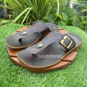 Sandal Kulit Pria Dewasa Jepit Full Kulit 100%
