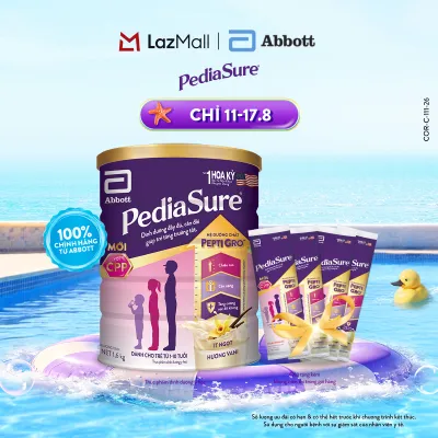 [CHỈ 11-17.8 GIÁ TỐT MUA NGAY-SLCH] [Tặng 04 gói dùng thử] 1 lon PediaSure 1-10 tuổi dạng bột hương Vani 1.6kg