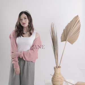 JANE COLLECTION || Outerwear Korea Atasan Wanita Bolero Oversize Crop Top Cardigan Jumbo Outer Knit Cardy Bigsize - Cardigan Knit Momo