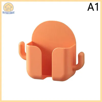 ZTHOME [Home Tidying] 1pcs Punch-Free điện thoại di động chủ Wall Mount đứng điều khiển từ xa tổ chức Lưu trữ hộp sạc cạnh giường ngủ container giá Quà Tặng