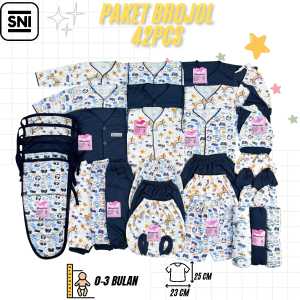 Risyababystore 42pcs baju bayi Ekonomis Set Baju baby newborn lengan pendek Celana bayi popok bayi Setelan Baju bayi lengan panjang