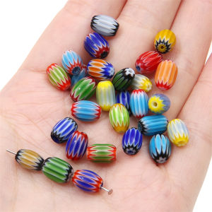 Handmade Lampwork Glass Flower Beads Nepal Loose Spacer Beads for Necklace Bracelet Earring Keychain DIY Jewelry Craft Making