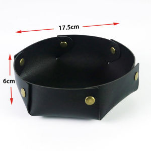 Leather Tray Desktop Porch Cosmetics Watch Key Jewelry Leather Storage Box Foldable Desktop Storage Tray PU Leather Key Cosmetics Storage Box Home Decoration Dice Tray Detachable Table Small Objects Organizer