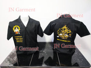 (พร้อมส่ง)#เสื้อช็อปปักลายพระวิษณุกรรม ยานยนต์ 5สี